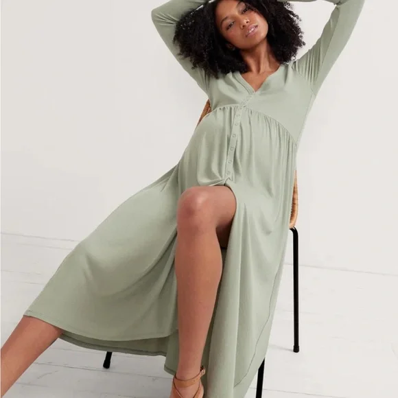 sage green nursing dress Eleanora Bamboo Maternity & Nursing Dress | Aqua Mist
